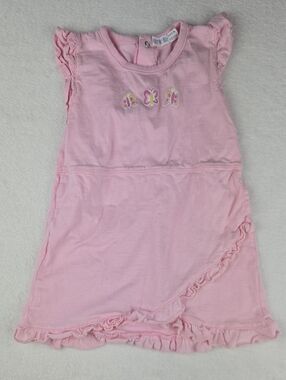 Under the Nile Pink Butterfly Sleeveless Layered Dress Size 24M